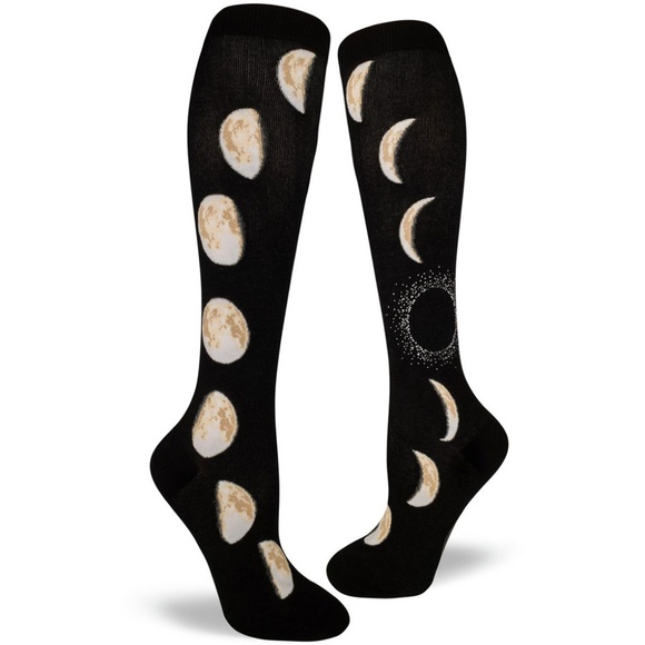 Mod Socks Other - Moon Phases Knee High Socks